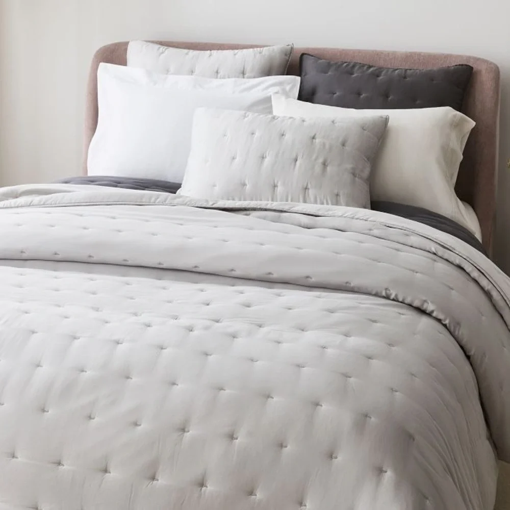 West Elm Jersey Tack Stitch Euro shams / pair:set of 2